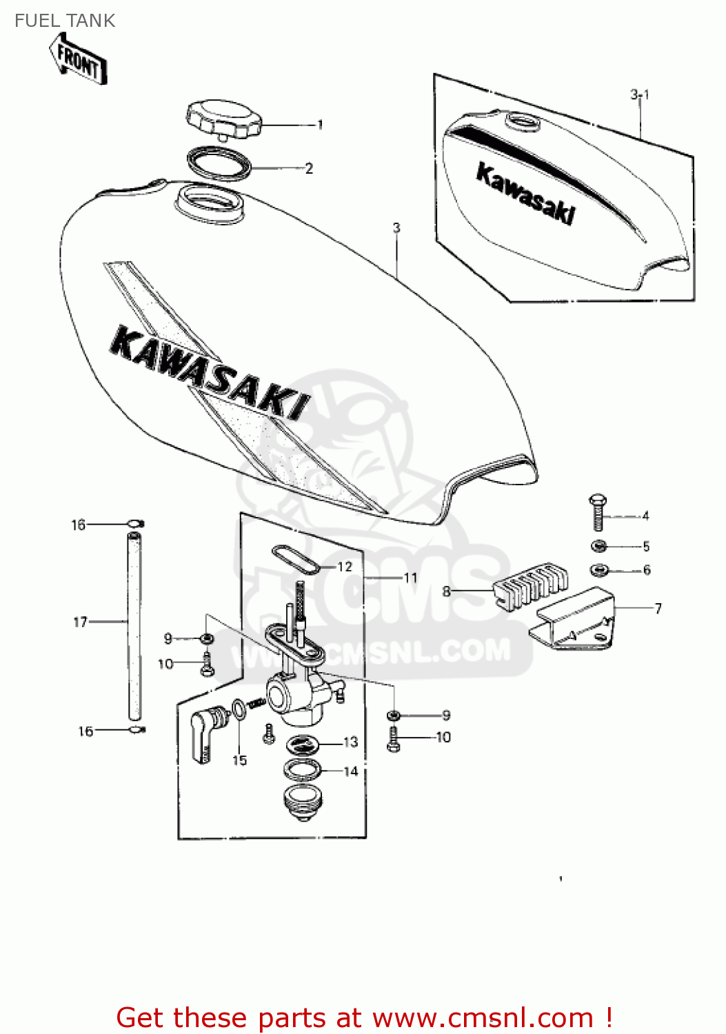 FUEL TANK KE250-B1 1977 / MPH KPH