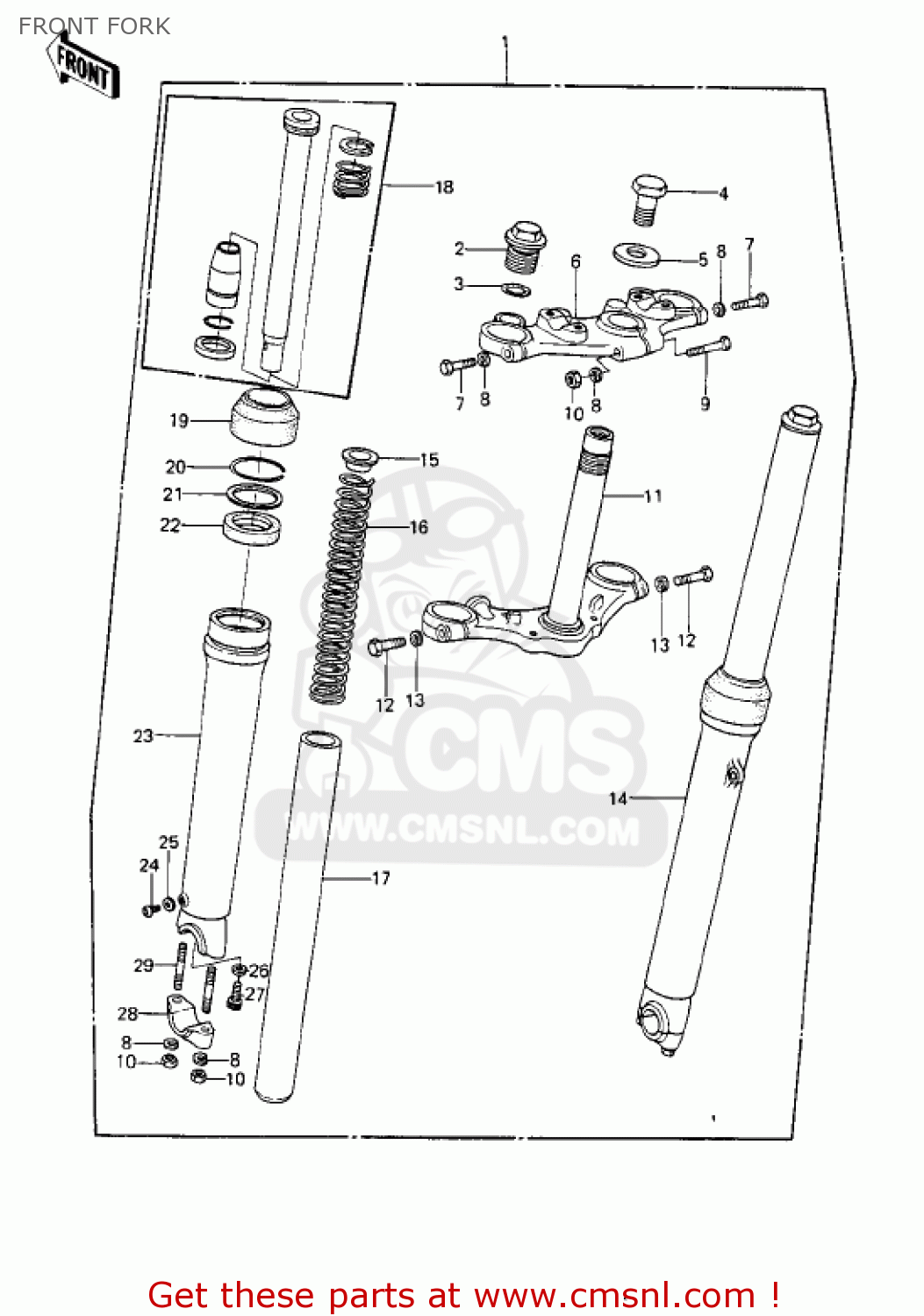 FRONT FORK KE250-B1 1977 / MPH KPH