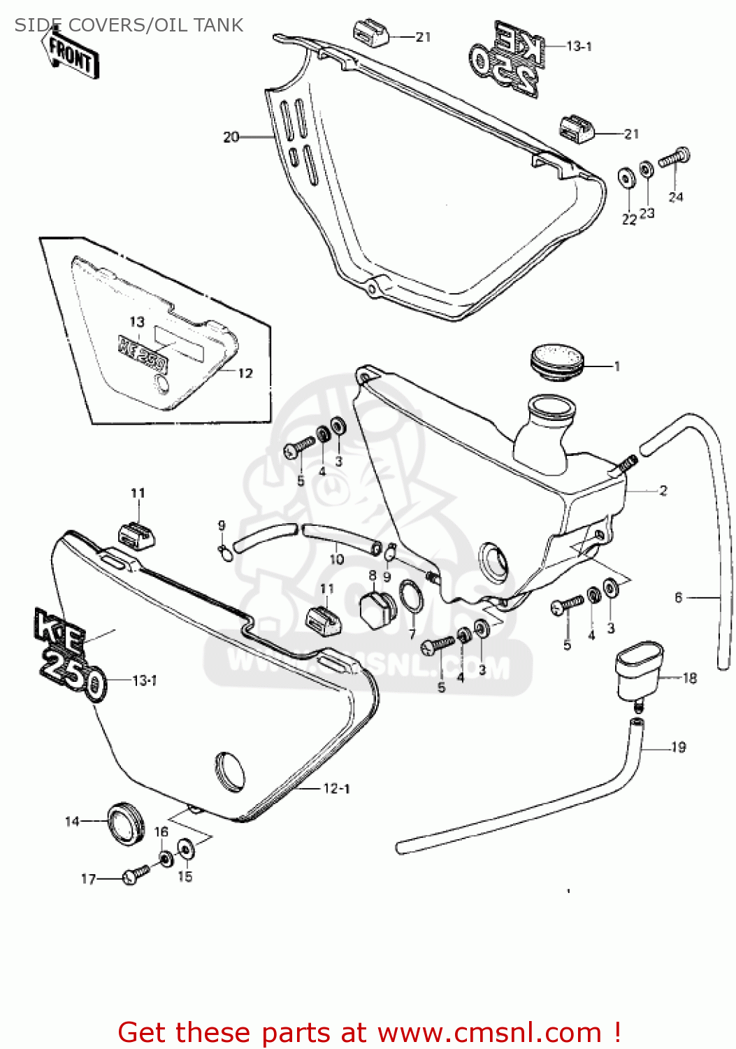 SIDE COVERS/OIL TANK KE250-B2 1978 / MPH KPH