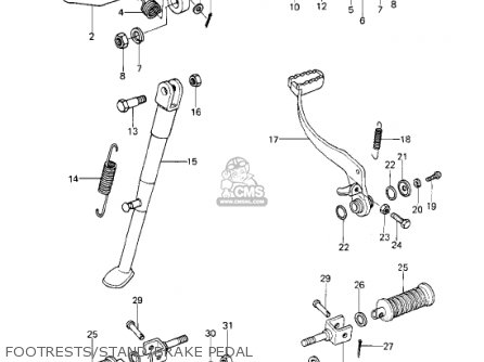 FOOTRESTS/STAND/BRAKE PEDAL - KE250-B2 1978 / MPH KPH
