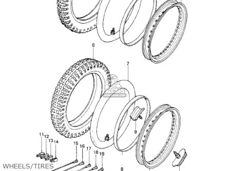 WHEELS/TIRES - KE250-B2 1978 / MPH KPH