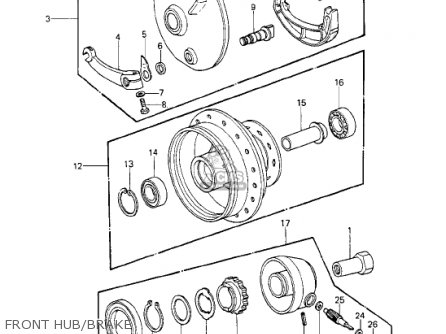 FRONT HUB/BRAKE - KE250-B2 1978 / MPH KPH