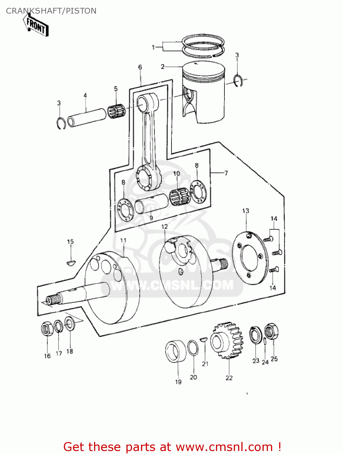 CRANKSHAFT/PISTON KE250-B3 1979 / MPH KPH