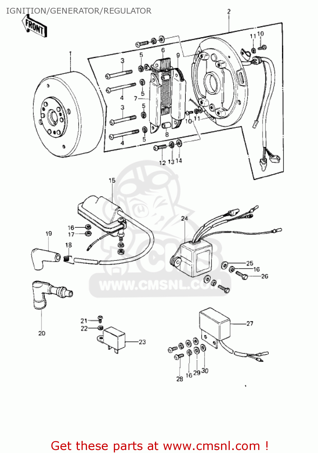 IGNITION/GENERATOR/REGULATOR KE250-B3 1979 / MPH KPH