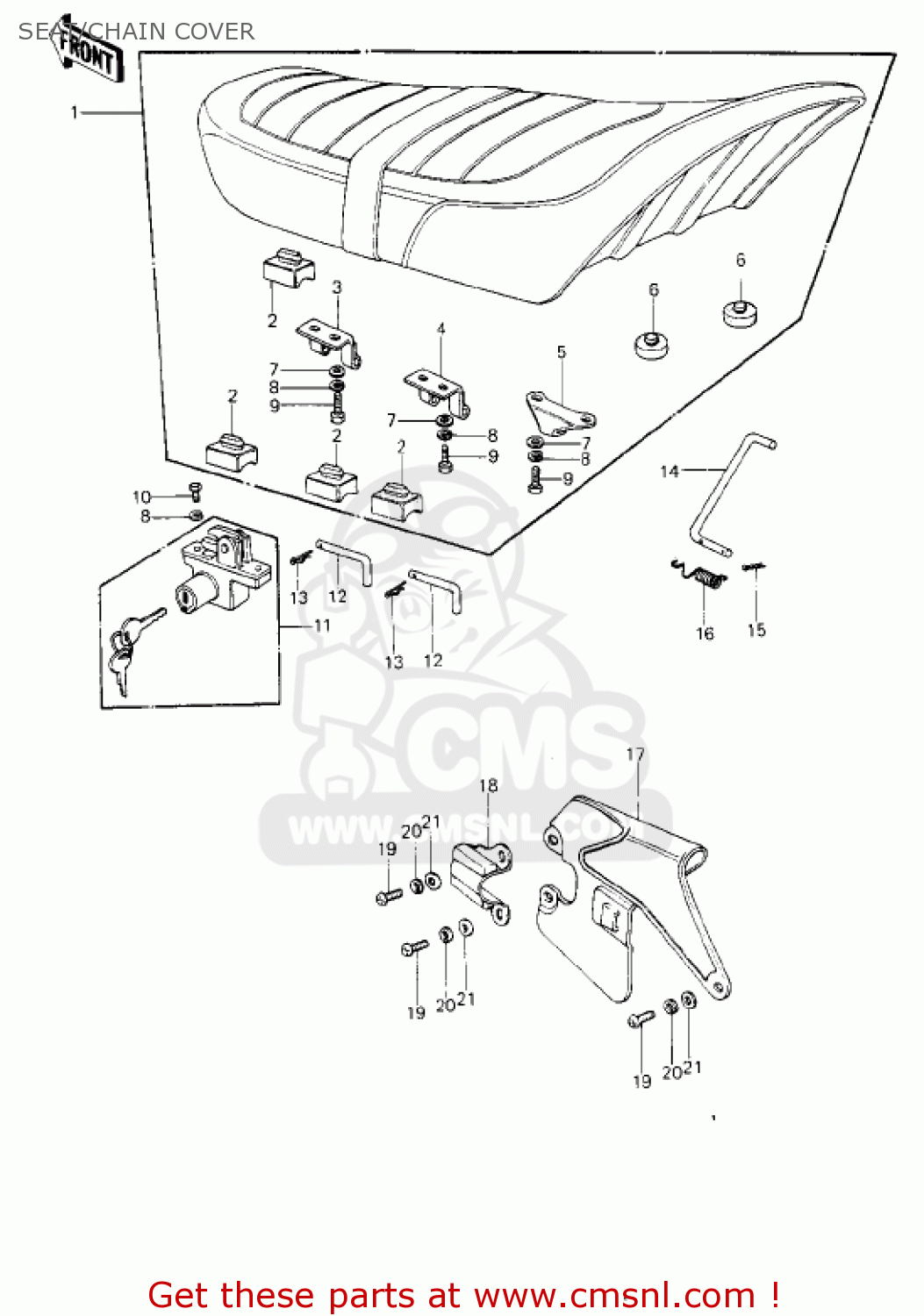 SEAT/CHAIN COVER KE250-B3 1979 / MPH KPH