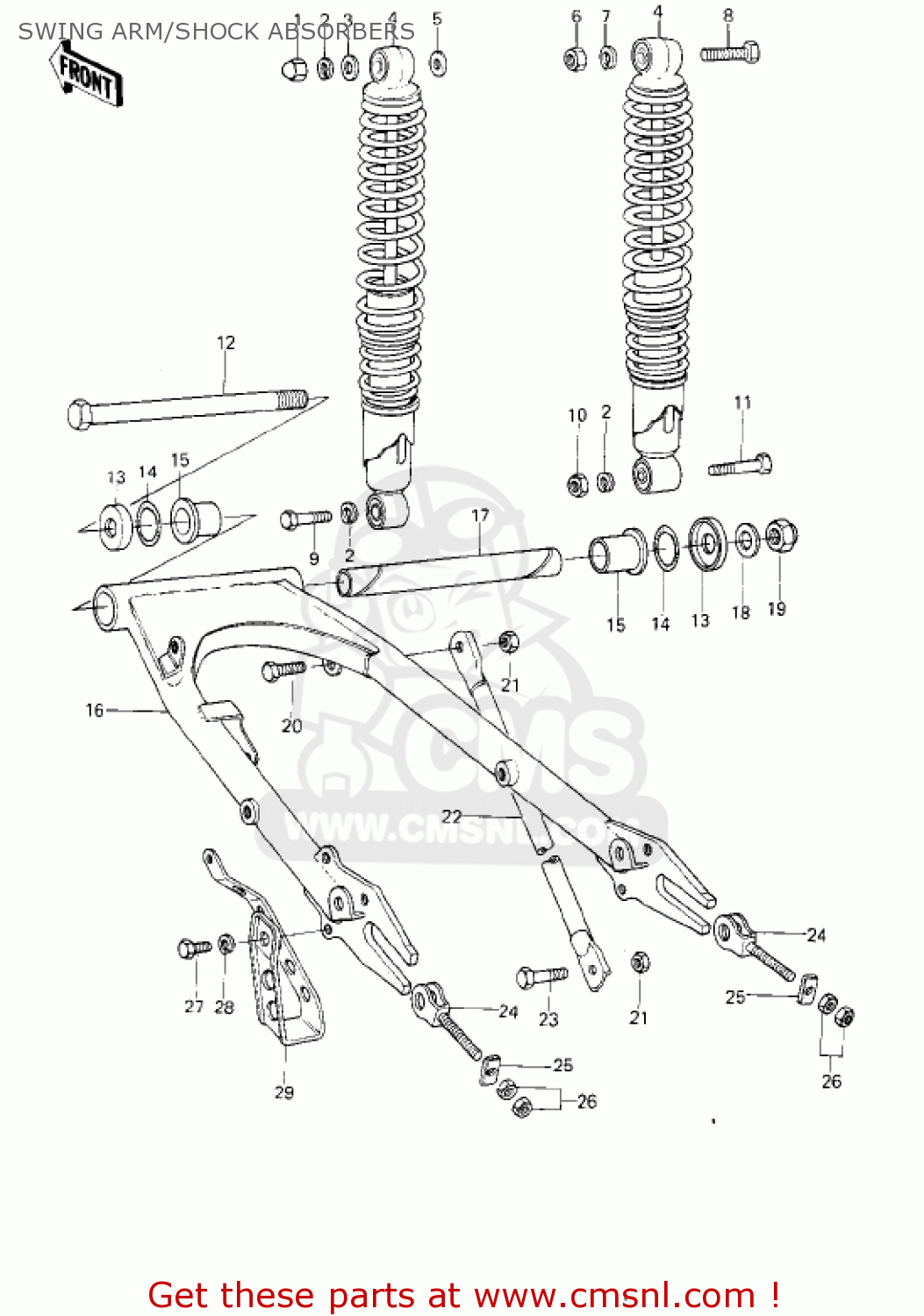 SWING ARM/SHOCK ABSORBERS KE250-B3 1979 / MPH KPH