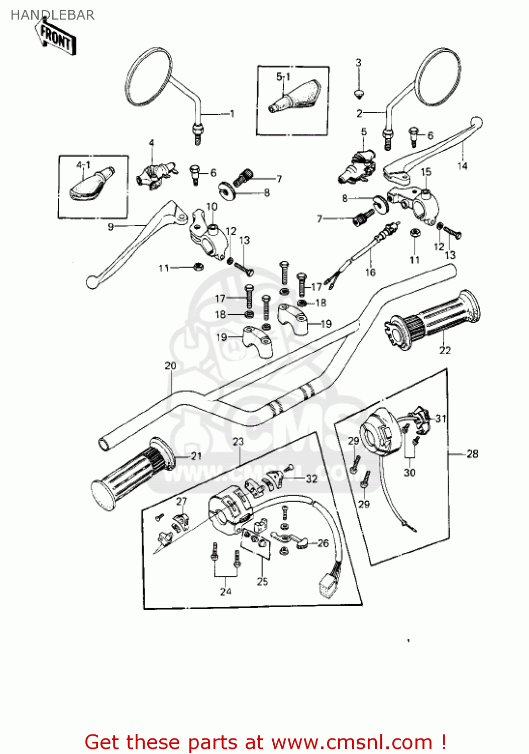 HANDLEBAR KE250-B3 1979 / MPH KPH