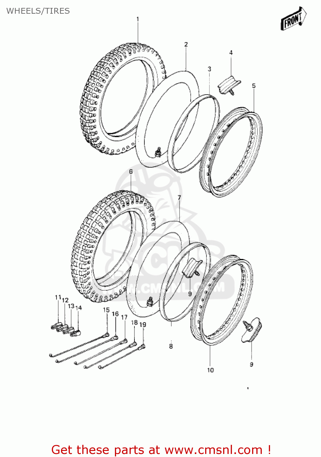 WHEELS/TIRES KE250-B3 1979 / MPH KPH