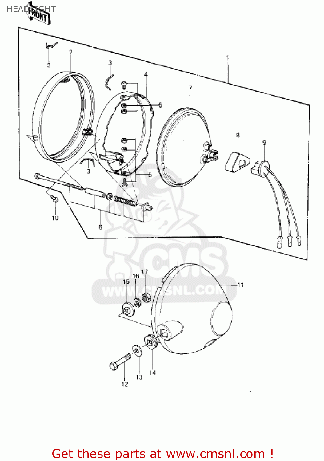 HEADLIGHT KE250-B3 1979 / MPH KPH