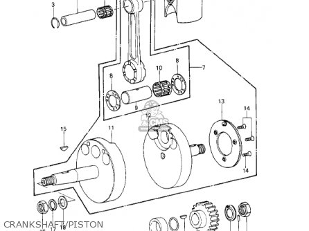 CRANKSHAFT/PISTON - KE250-B3 1979 / MPH KPH