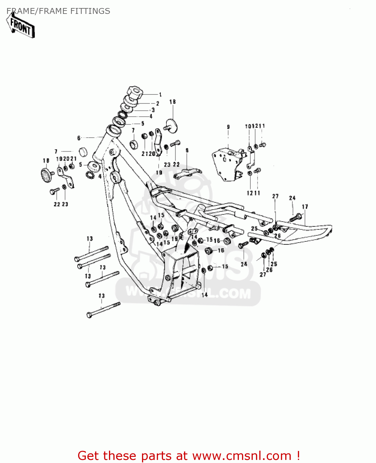 FRAME/FRAME FITTINGS KH100B7 1976 CANADA