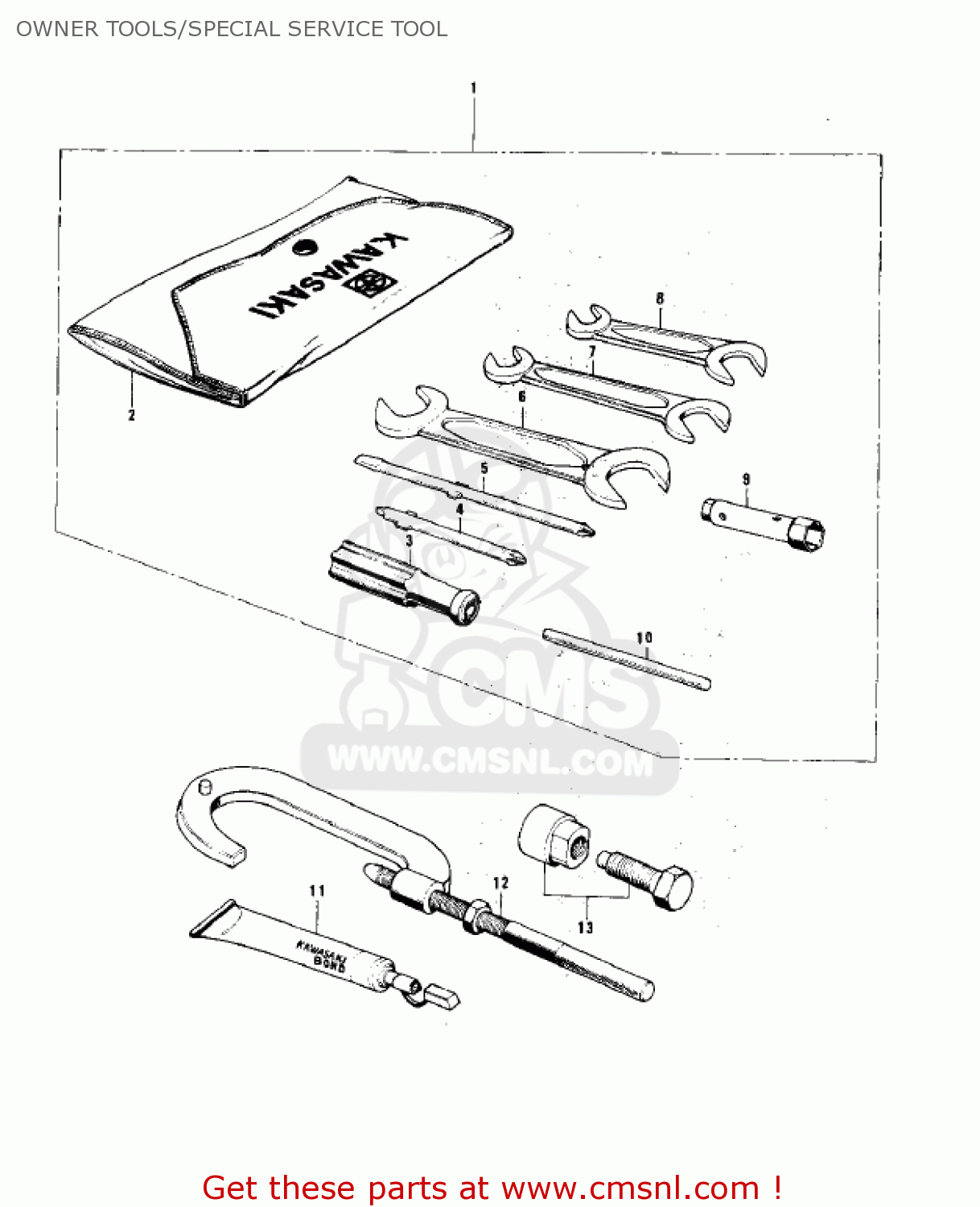 OWNER TOOLS/SPECIAL SERVICE TOOL KH100B7 1976 CANADA