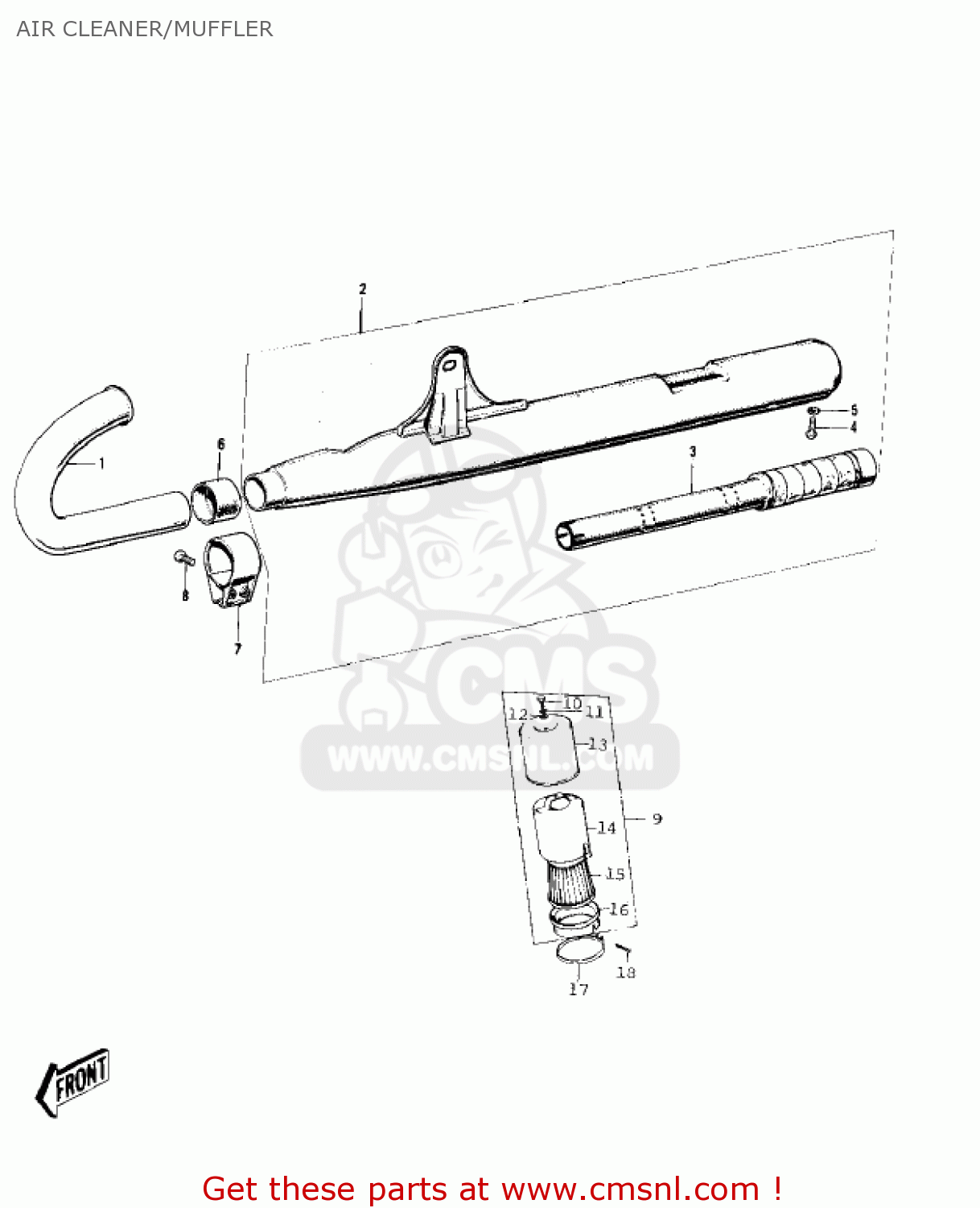 AIR CLEANER/MUFFLER KH100B7 1976 CANADA