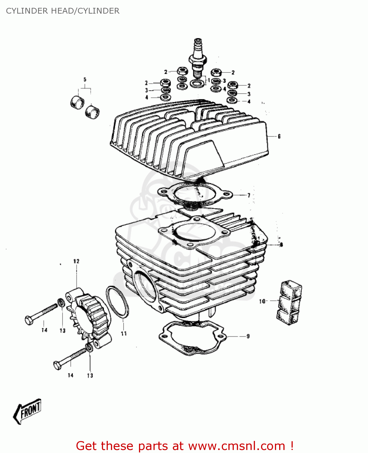 CYLINDER HEAD/CYLINDER KH100B7 1976 CANADA