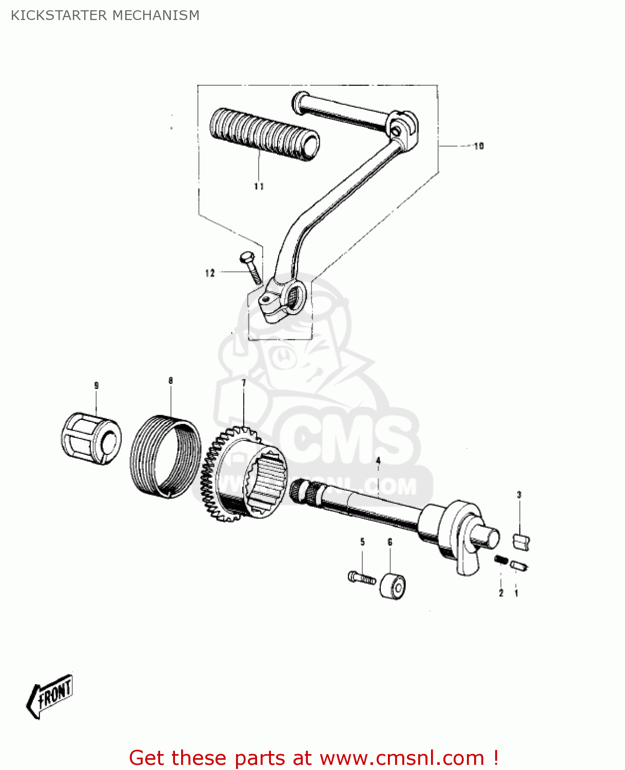 KICKSTARTER MECHANISM KH100B7 1976 CANADA