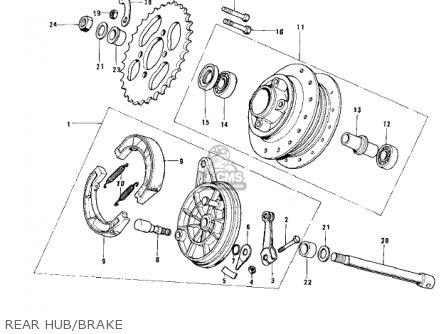REAR HUB/BRAKE - KH100B7 1976 CANADA