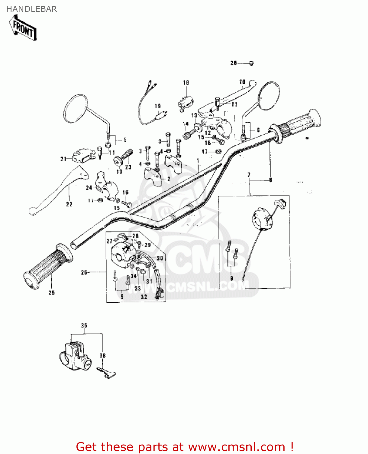 HANDLEBAR KH100B8 1977 CANADA