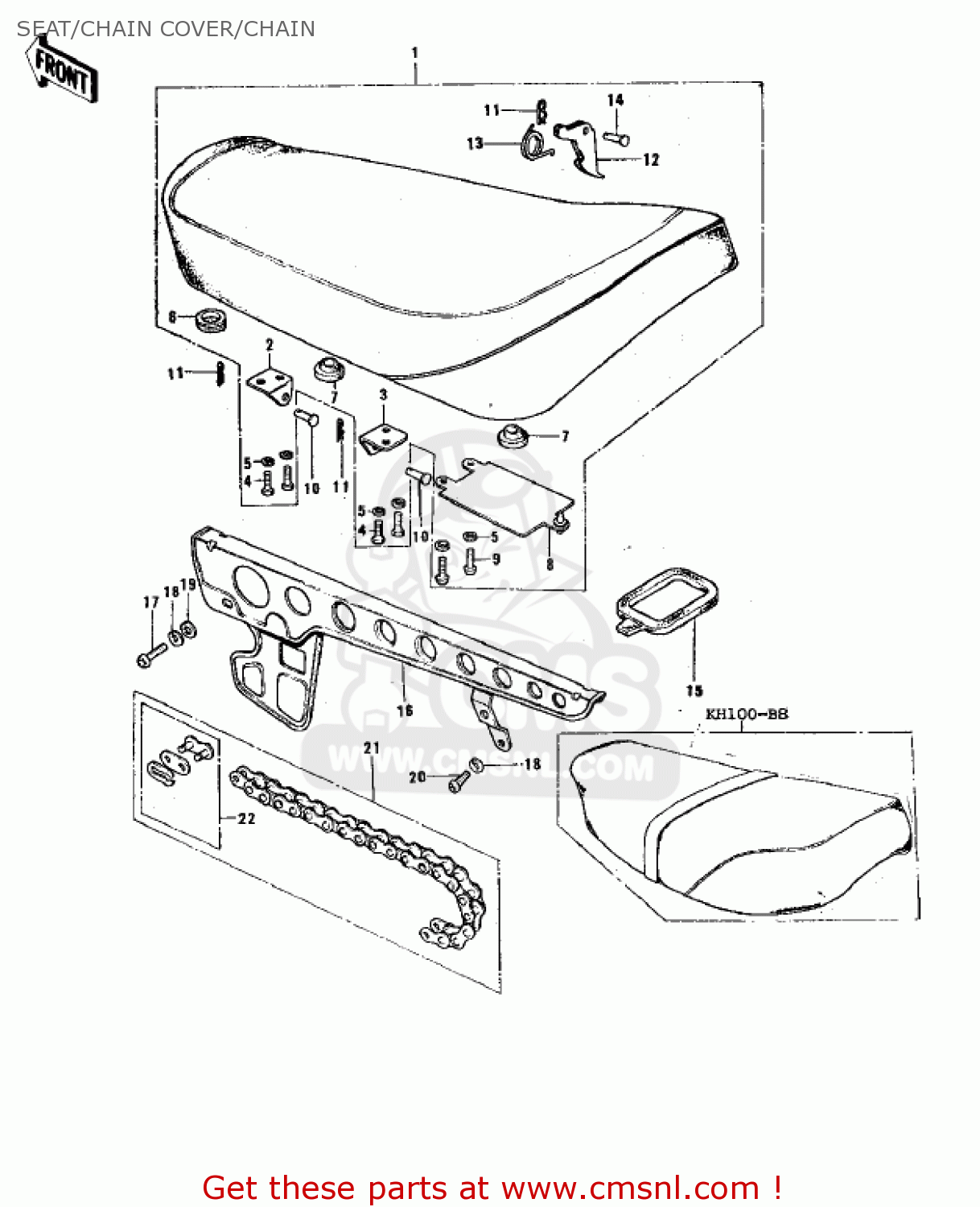 SEAT/CHAIN COVER/CHAIN KH100B8 1977 CANADA