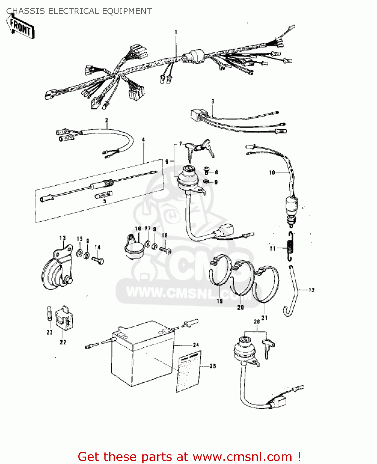 CHASSIS ELECTRICAL EQUIPMENT KH100B8 1977 CANADA