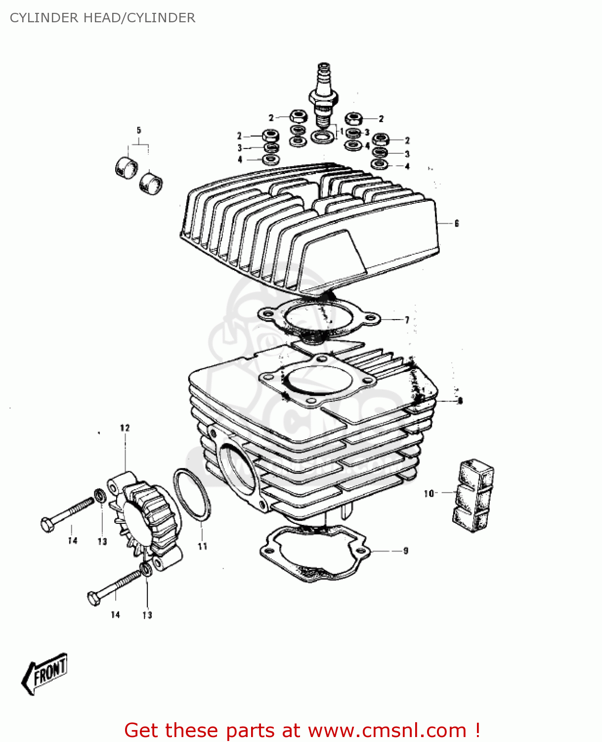 CYLINDER HEAD/CYLINDER KH100B8 1977 CANADA