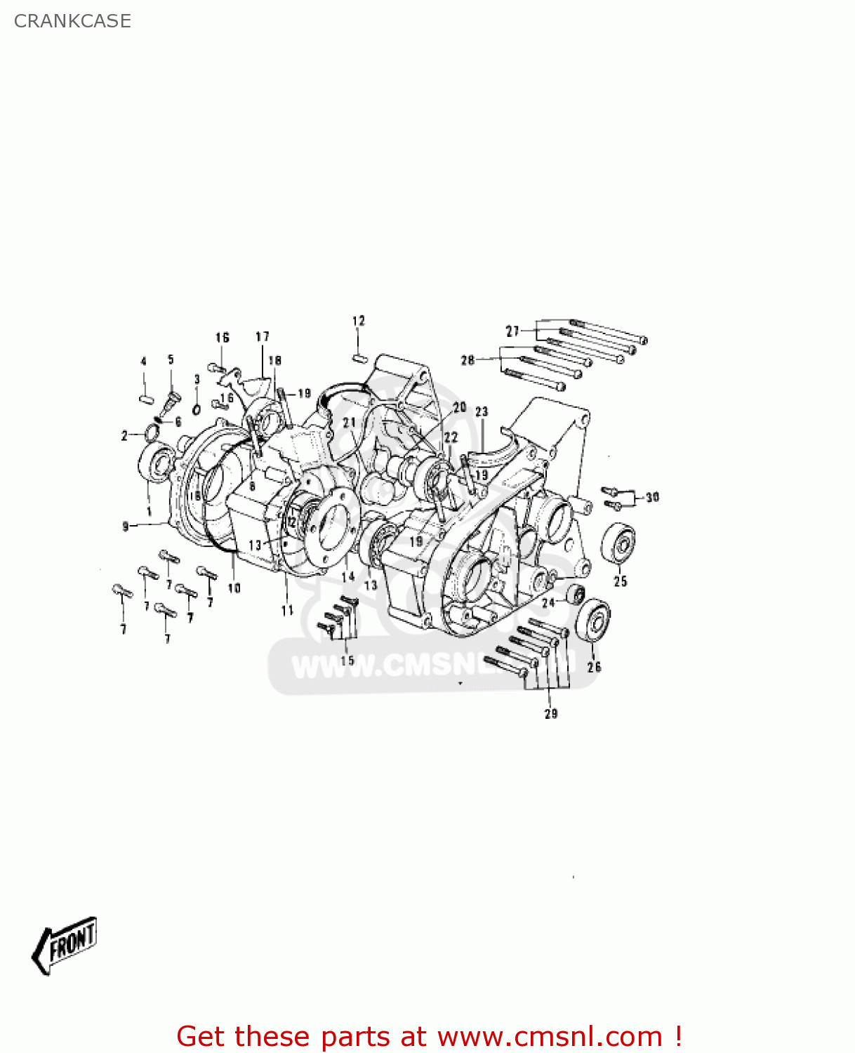 CRANKCASE KH100B8 1977 CANADA