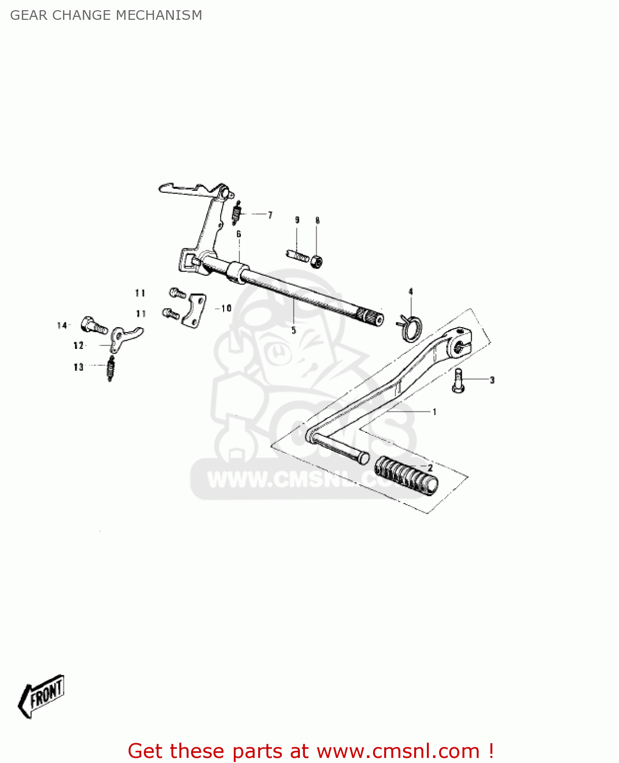 GEAR CHANGE MECHANISM KH100B8 1977 CANADA