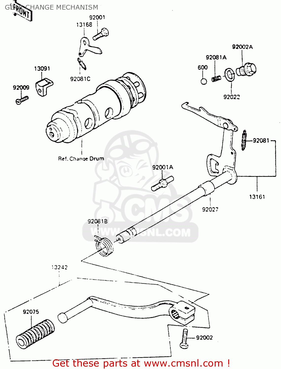 GEAR CHANGE MECHANISM KH100G6 1985 EUROPE UK NR