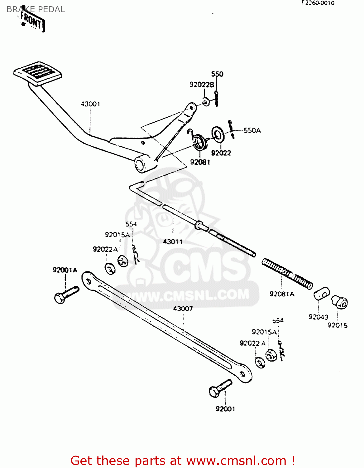 BRAKE PEDAL KH100G6 1985 EUROPE UK NR