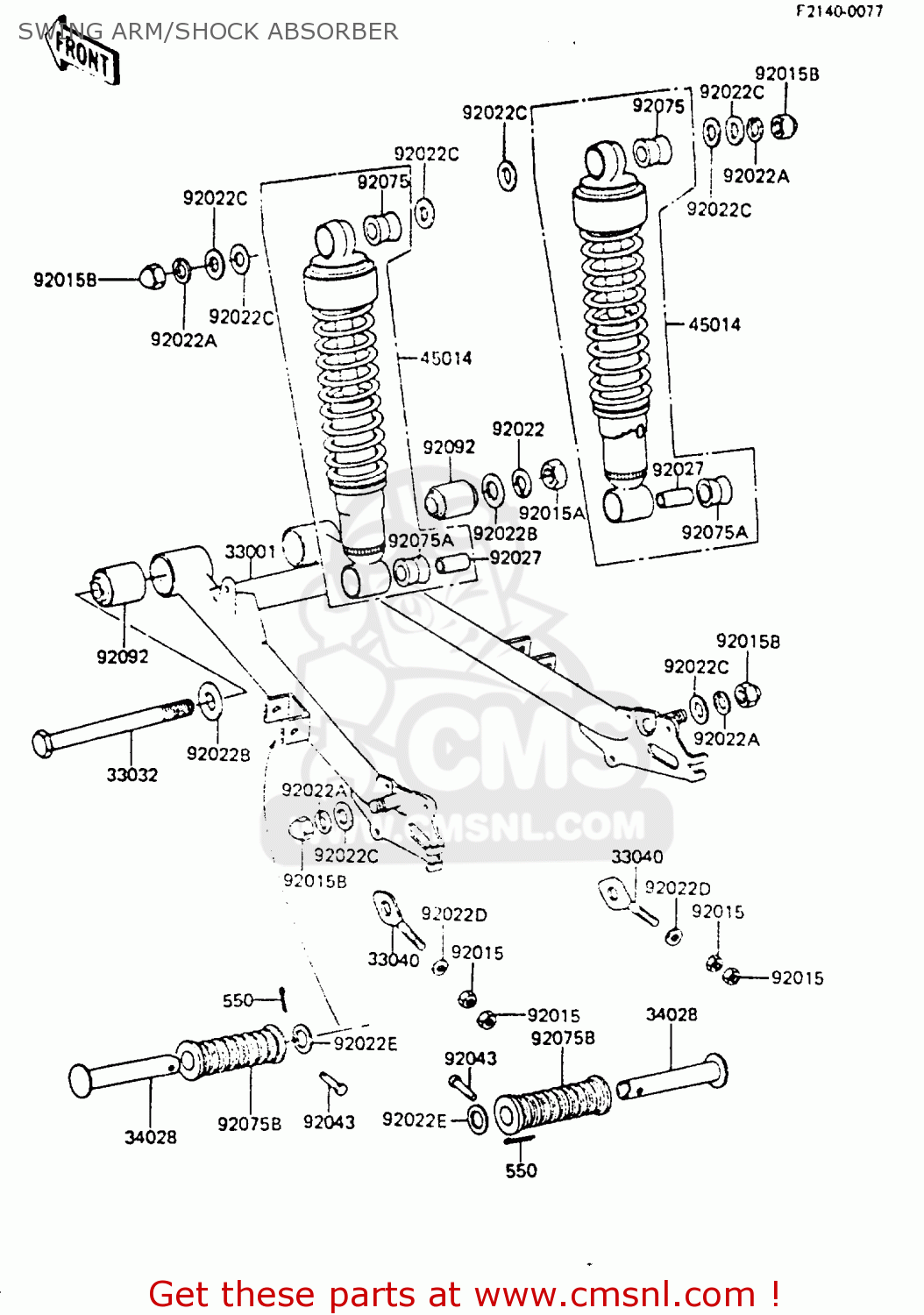 SWING ARM/SHOCK ABSORBER KH100G6 1985 EUROPE UK NR