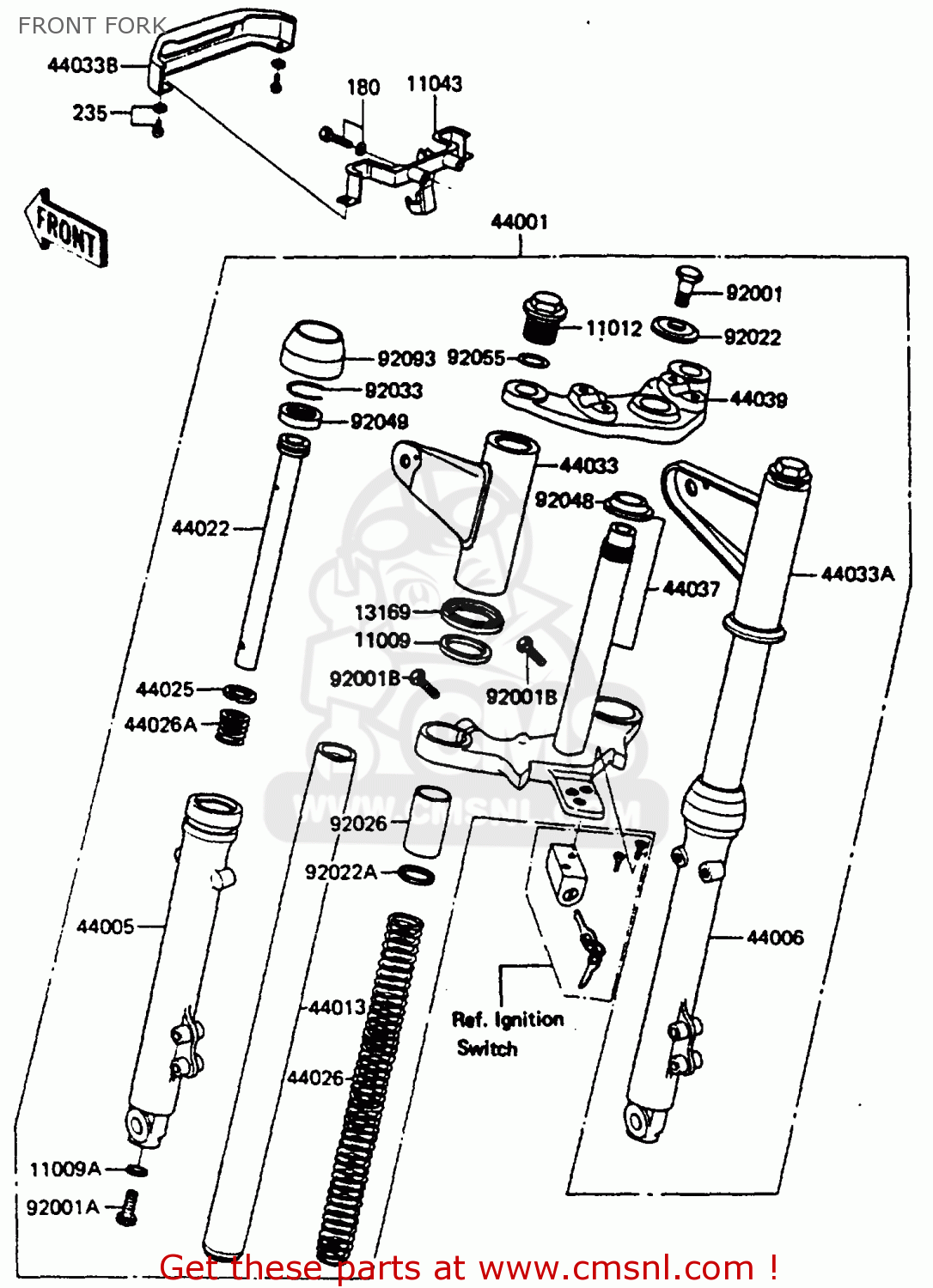 FRONT FORK KH100G6 1985 EUROPE UK NR