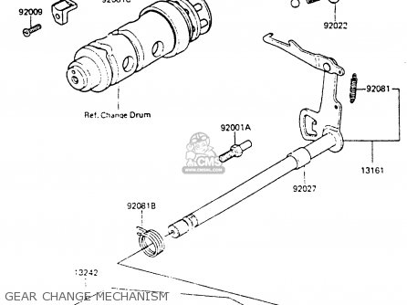 GEAR CHANGE MECHANISM - KH100G6 1985 EUROPE UK NR