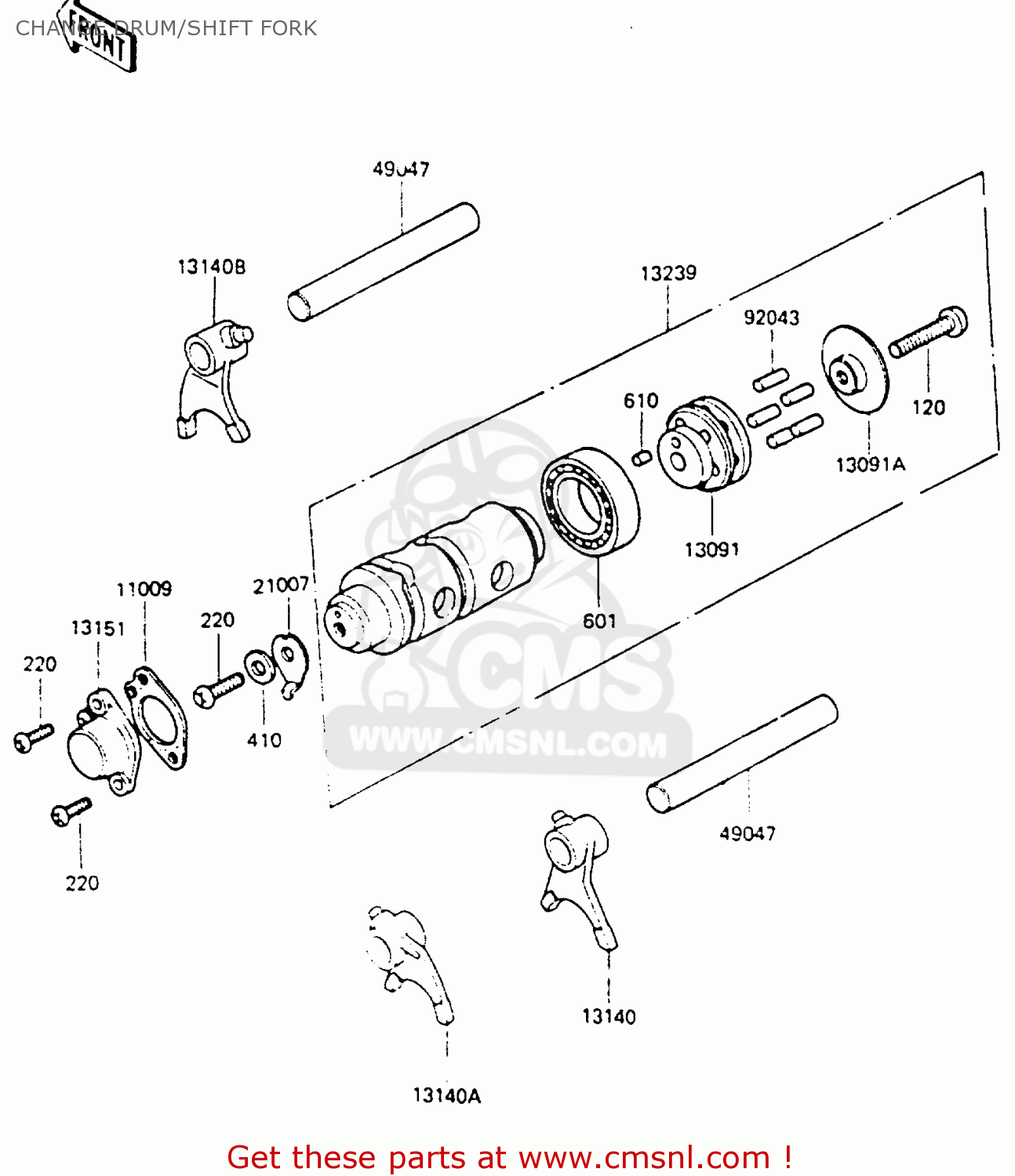 CHANGE DRUM/SHIFT FORK KH100G7 1986 USA