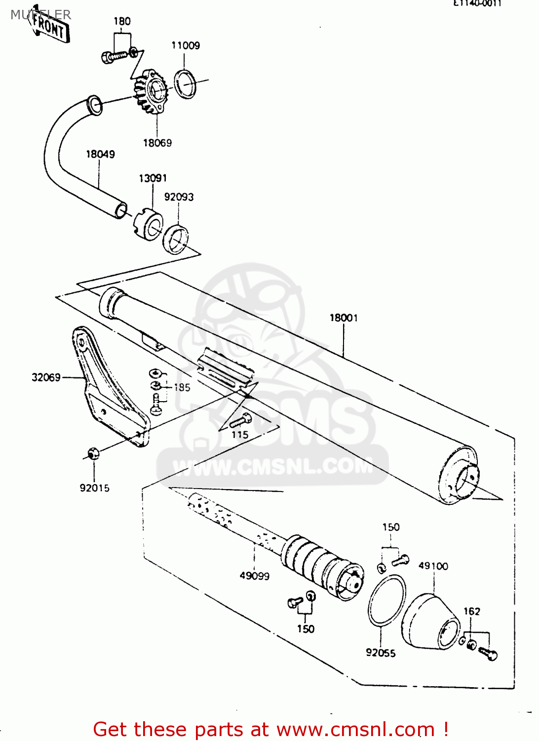 MUFFLER KH100G7 1986 USA