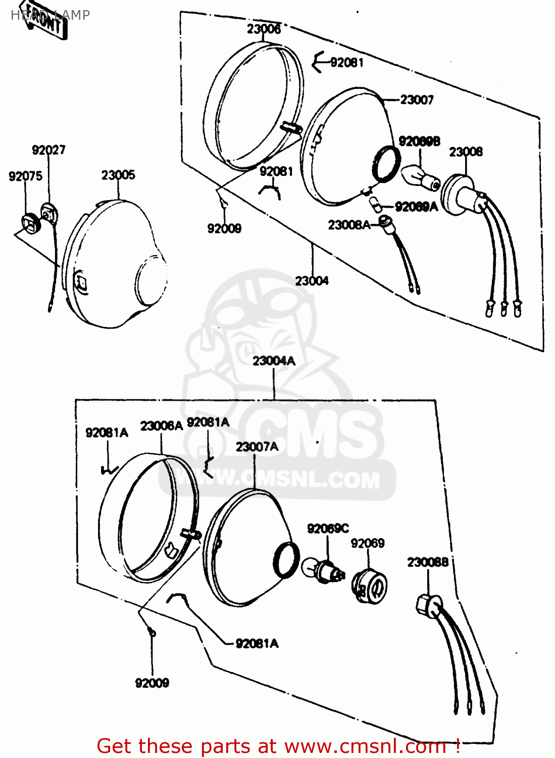 HEAD LAMP KH100G7 1986 USA