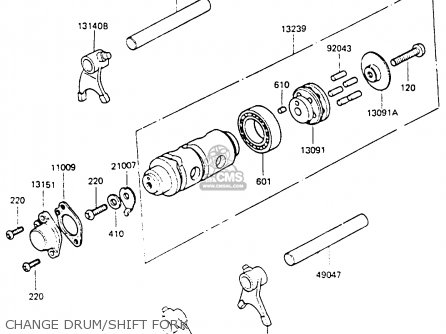 CHANGE DRUM/SHIFT FORK - KH100G7 1986 USA