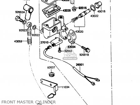 FRONT MASTER CYLINDER - KH100G7 1986 USA