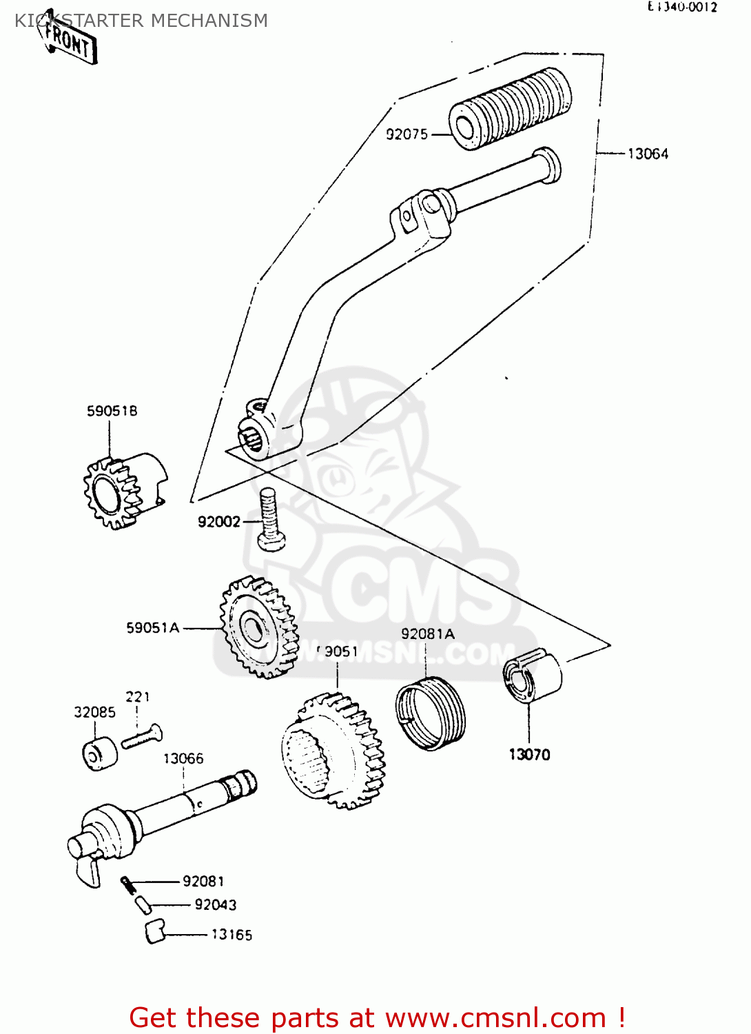 KICKSTARTER MECHANISM KH100G8 1987 USA