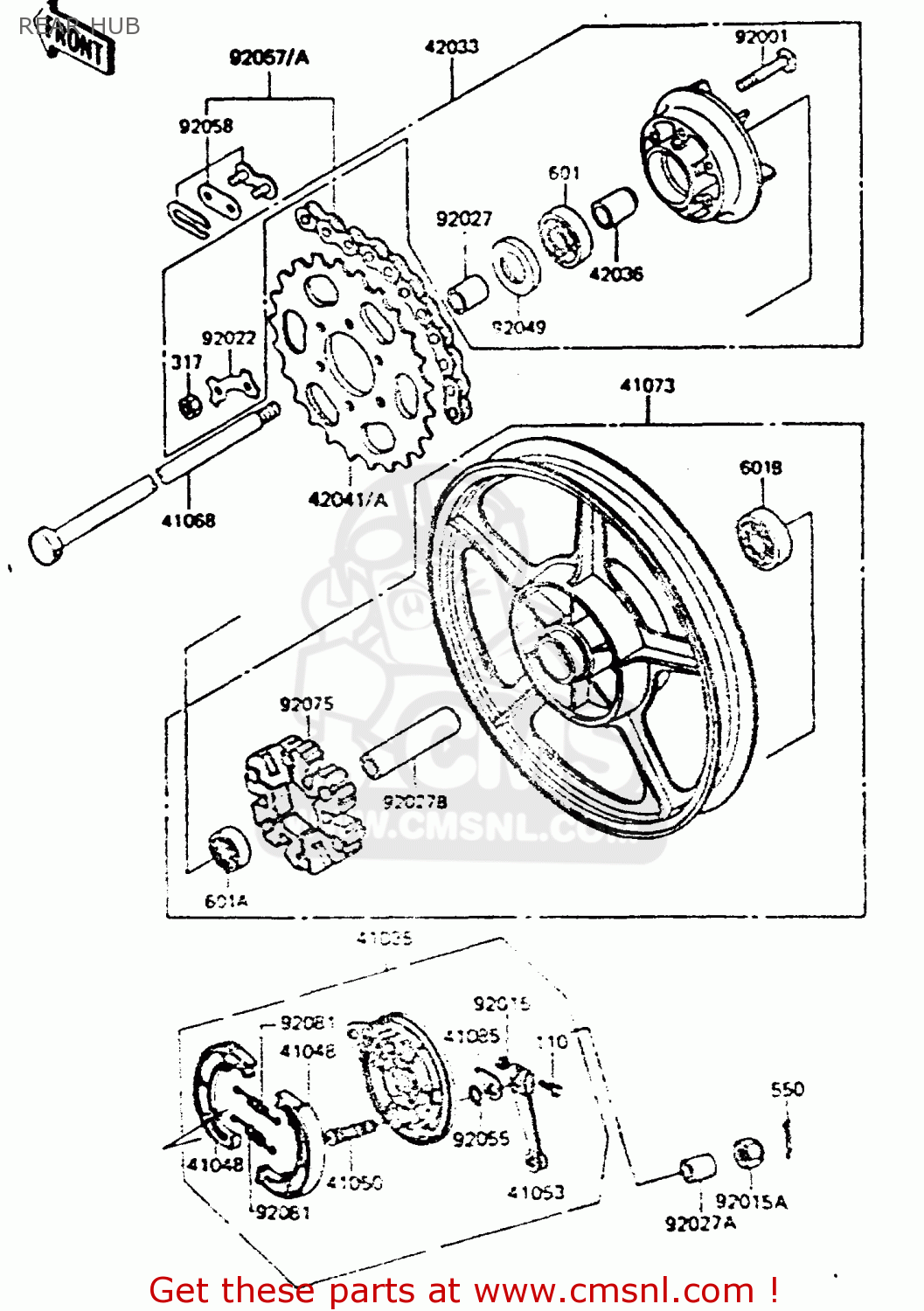 REAR HUB KH100G8 1987 USA