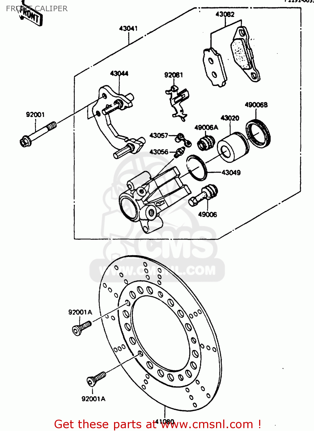 FRONT CALIPER KH100G8 1987 USA