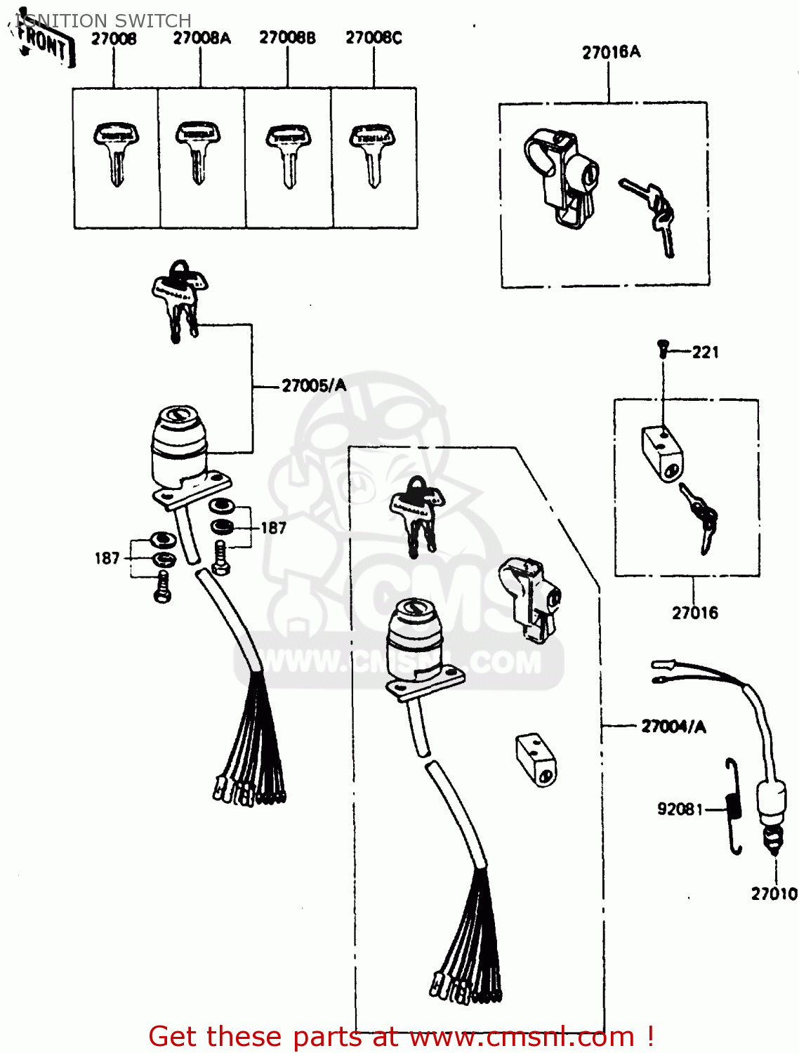 IGNITION SWITCH KH100G8 1987 USA