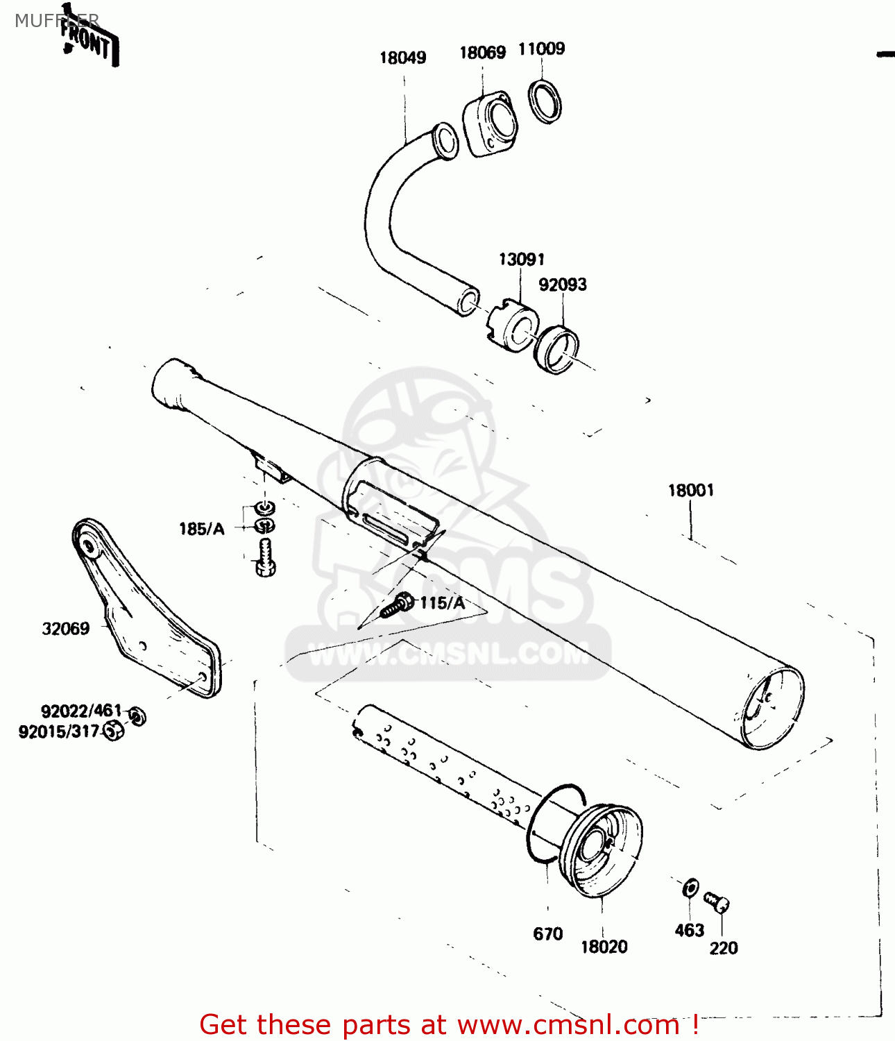 MUFFLER KH125K1 1982 USA
