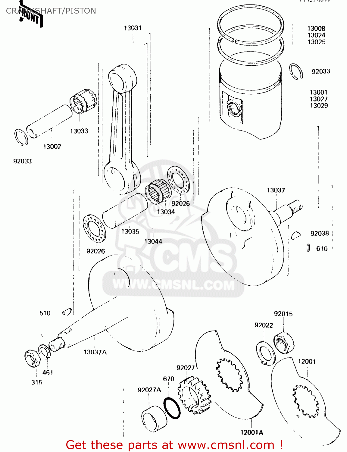 CRANKSHAFT/PISTON KH125K1 1982 USA