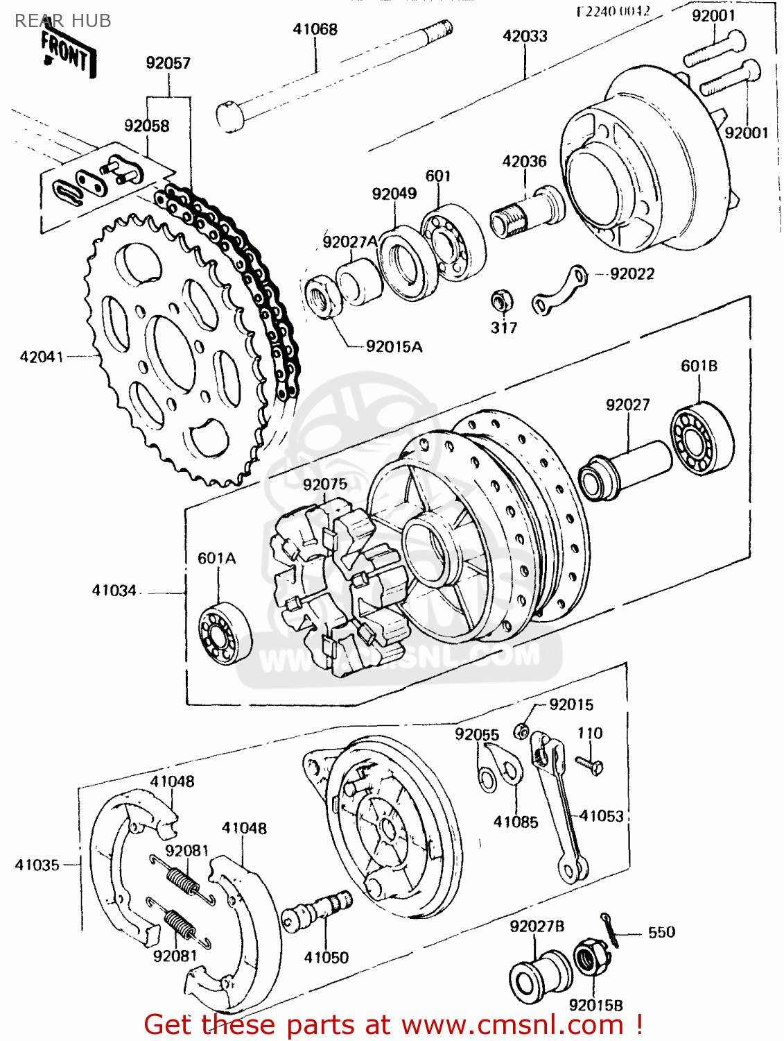 REAR HUB KH125K1 1982 USA