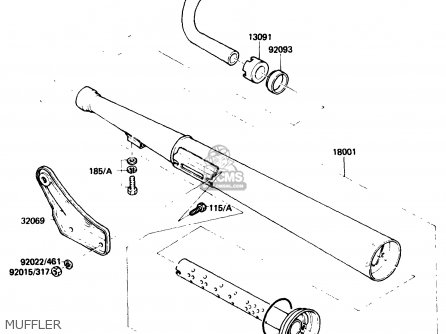 MUFFLER - KH125K1 1982 USA
