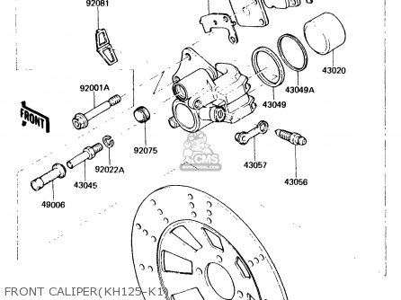 FRONT CALIPER(KH125-K1) - KH125K1 1982 USA