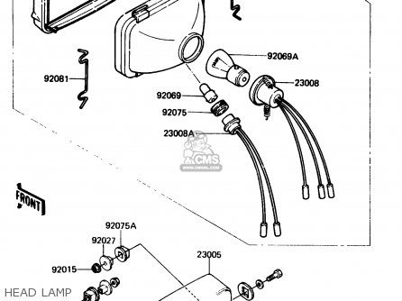 HEAD LAMP - KH125K1 1982 USA