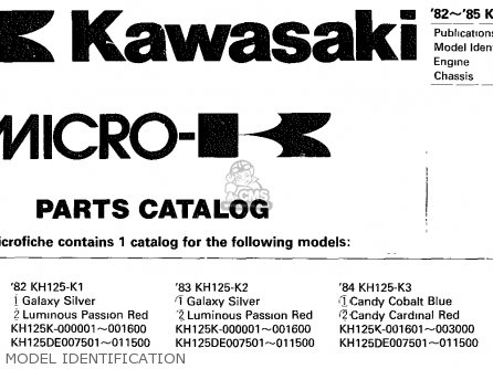 MODEL IDENTIFICATION - KH125K1 1982 USA