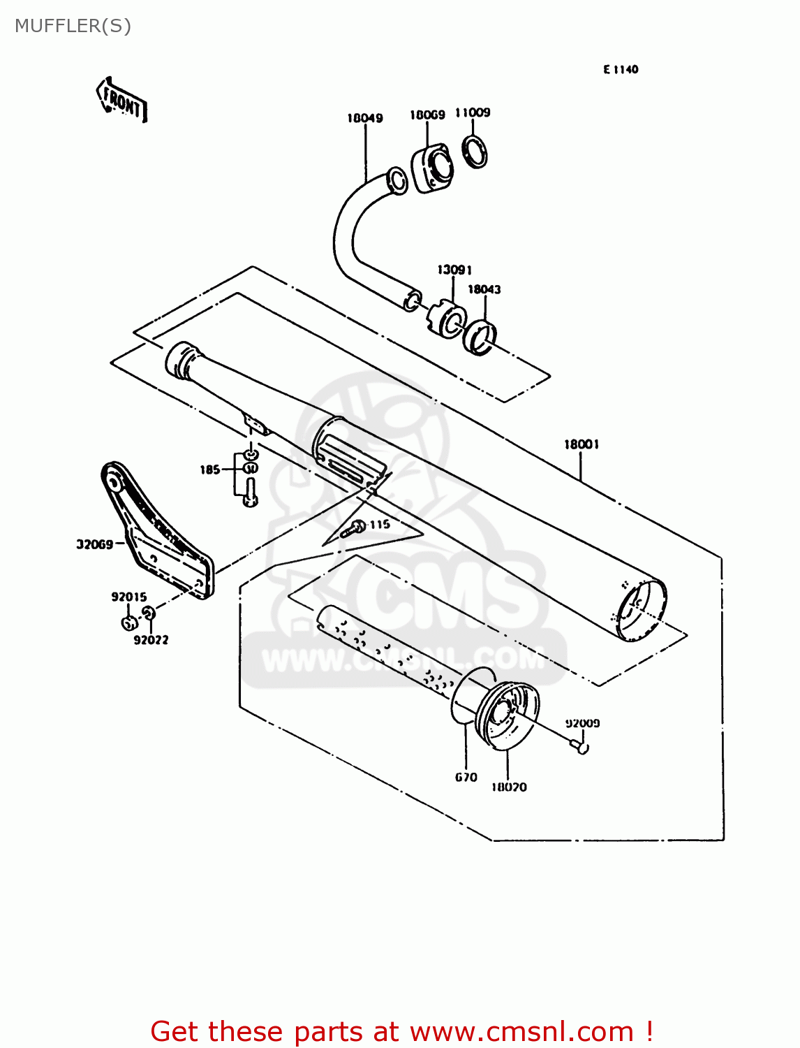 MUFFLER(S) KH125K10 1997 UNITED KINGDOM