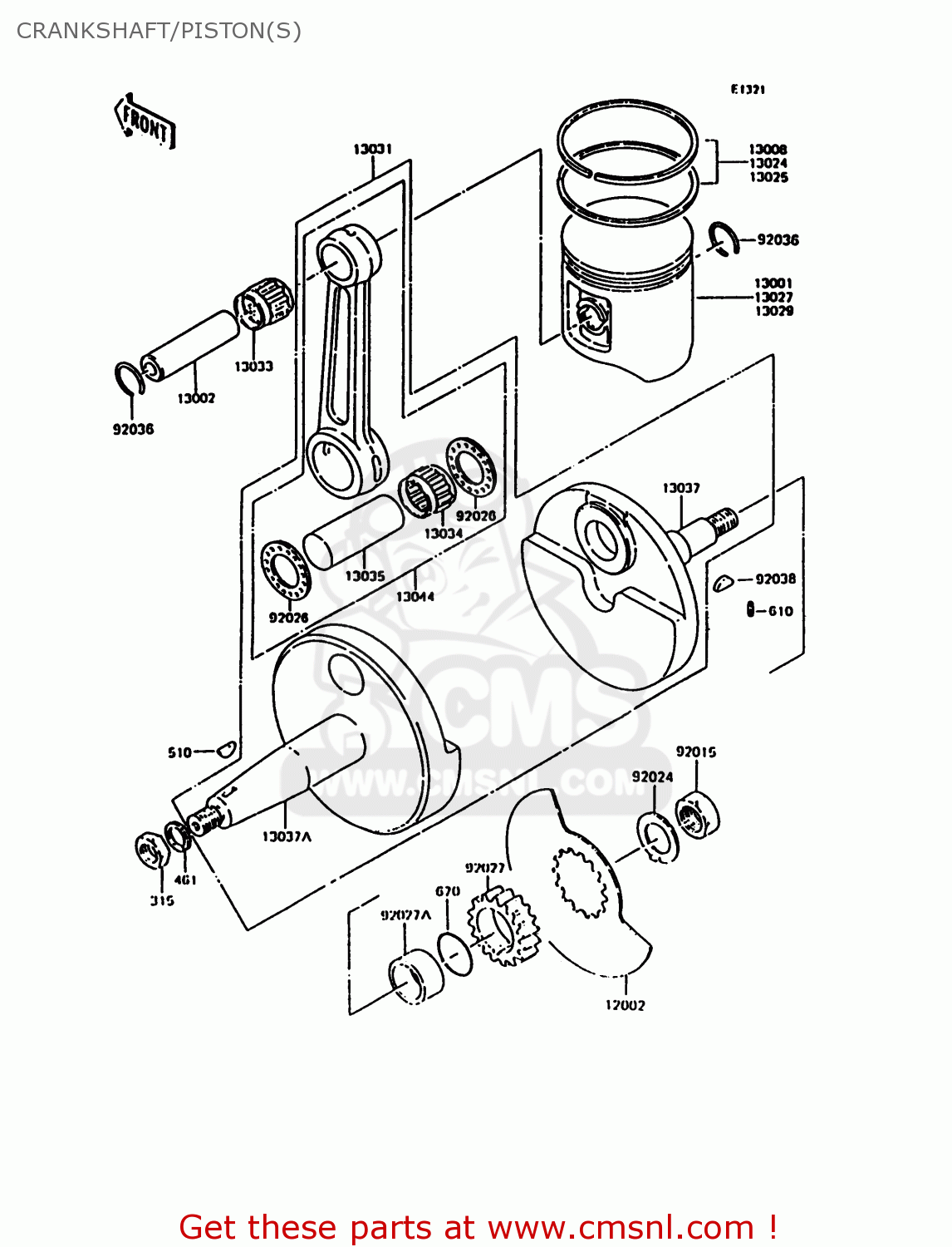 CRANKSHAFT/PISTON(S) KH125K10 1997 UNITED KINGDOM