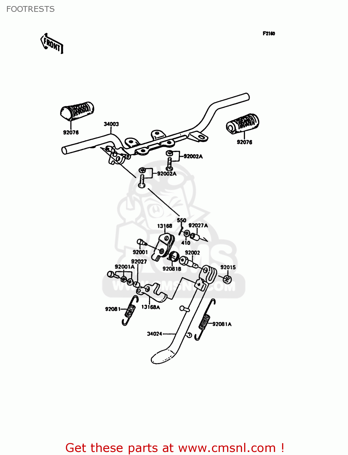 FOOTRESTS KH125K10 1997 UNITED KINGDOM